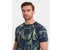 Pánské celopotištěné tričko V1 OM-TSFP-0180 tmavě modré Námořnická modrá, S