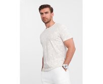 Pánské tričko s celoplošným potiskem V1 OM-TSFP-0182 světle béžové Béžová, S