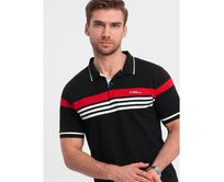 Pánská polokošile s tříbarevnými pruhy černá Černá, S