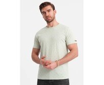 Pánské tričko BASIC s ozdobným efektem V4 OM-TSCT-0178 zelené Zelená, S