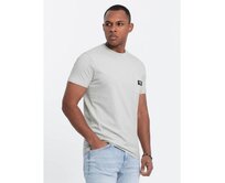 Pánské tričko s kapsou s nášivkou V2 OM-TSCT-0109 světle zelené Zelená, S