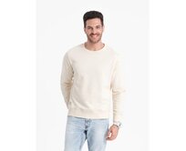 Pánská mikina BASIC s kulatým výstřihem krémová Krémová, S