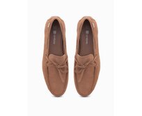 Pánské kožené mokasíny s řemínkem hnědé Hnědá, 41