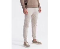 Pánské tepláky jogger světle béžové Béžová, S