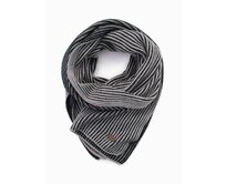 Pletená pánská dvoubarevná pruhovaná šála - šedá a černá Šedá, Univerzální