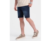 Pánské krátké džínové šortky s jemným praním V3 OM-SRDS-0145 tmavě modré Modrá, S