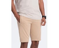 Pánské bavlněné teplákové kraťasy BASIC béžové Béžová, S