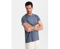 Pánské klasické bavlněné tričko BASIC tmavě modré Modrá, S