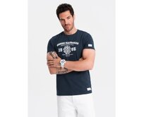 Pánské tričko s potiskem tmavě modré Námořnická modrá, S