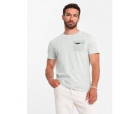 Pánské bavlněné tričko s potiskem písmen a kapsou žlutozelené Zelená, S