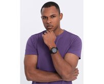 Pánské bavlněné tričko Classic BASIC fialové Fialová, S