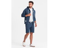 Pánská mikinová souprava klokanka + šortky tmavě modrá V4 Z75 Modrá, S