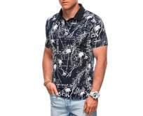 Pánská polokošile s potiskem S1994 tmavě modrá Námořnická modrá, M