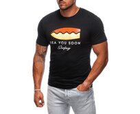 Pánské tričko s potiskem S2003 černé Černá, M