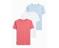 Pánská sada 3 bavlněných triček BASIC - mix V19 Z30 Světle modrá, M