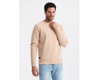 Pánská bavlněná nepropínací mikina BASIC béžová Béžová, S