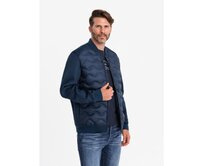 Męska pikowana kurtka bomberka granatowa Námořnická modrá, S