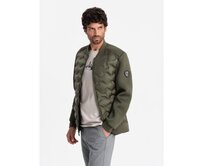 Męska pikowana kurtka bomber ciemnozielony oliwkowy Olivová, S