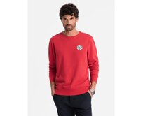 Pánská mikina s nášivkou červená Červená, XL