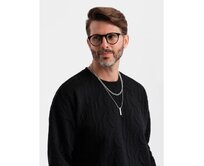 Pánská mikina RELAXED FIT s vyraženými písmeny černá Černá, S