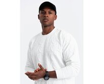 Pánská mikina RELAXED FIT s vyraženými písmeny ecru Béžová, L