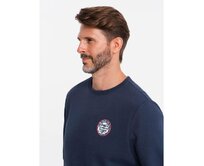 Pánská mikina s nášivkou tmavě modrá Námořnická modrá, S