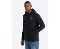 Pánská klokaní mikina s kapucí a logem černá Černá, S