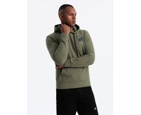 Pánská klokanka s kapucí s logem olivová Olivová, S