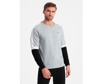 Pánská mikina s raglánovými rukávy šedá Šedá, S