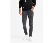Pánské džínové kalhoty SLIM FIT s elastanem na míru - grafitová barva Tmavě šedá, S