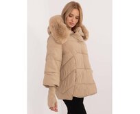 Velbloudí dámská zimní bunda s kapucí Karamelová, S