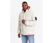 Pánská sportovní teplá bunda s dvojitou kapucí - popelavá Šedá, S