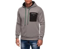 Pánská mikina s kapucí B1700 - šedá Šedá, XXL