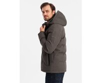 Pánská lehká bunda s kapucí a síťovanou podšívkou - olivová V2 Olivová, S