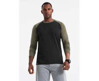 Longsleeve męski z nadrukiem - czarny V1 Černá, S