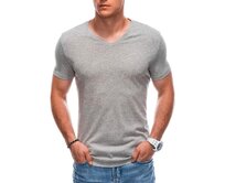 Pánské základní tričko s výstřihem do V - šedý melír V4 Šedá, S