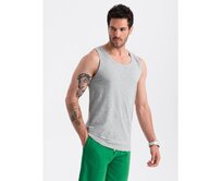 Pánské bavlněné tílko BASIC - šedý melír V2 Šedá, S