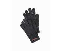 Pánské pletené rukavice s vlnou - černá melanž V1 Černá, Univerzální