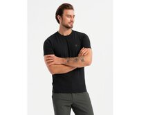 Tříbarevné pánské bavlněné tričko - bílé a tmavě modré V3 Námořnická modrá, S