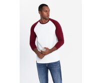 Pánské tričko s dlouhým rukávem męski z nadrukiem - czarny V1 Červená, S