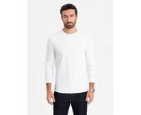 Pánský dlouhý rukáv s raglánovými kontrastními rukávy - bílý a šedý V5 OM-LSCL-0105 Bílá, S