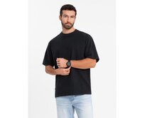 Pánské tričko LOOSE FIT s kapsou - béžové V1 OM-TSCT-0171 Černá, XL