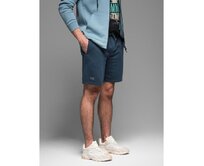 Pánské bavlněné teplákové šortky BASIC - tmavě modré V1 OM-SRBS-0149 Námořnická modrá, S