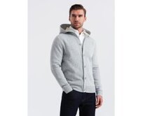 Bavlněná pánská mikina bez zipu bomber - bordó V13 OM-SSZP-0215 Šedá, S