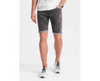 Pánské džínové kraťasy s ohrnutými nohavicemi - šedé V3 OM-SRDS-0134 Šedá, S