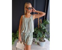 Dámské mini šaty DLR106 - růžové Khaki, Univerzální