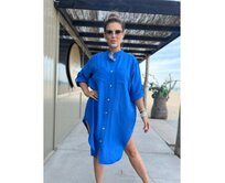 Dámské mini šaty DLR106 - růžové Modrá, L/XL