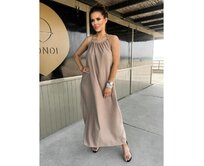 Dámské mini šaty DLR106 - béžové Hnědá, M