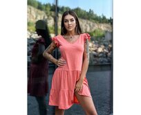 Dámské mini šaty DLR106 - růžové Oranžová, S