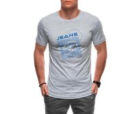 Pánské tričko s potiskem S2033 - bílé Šedá, XXL